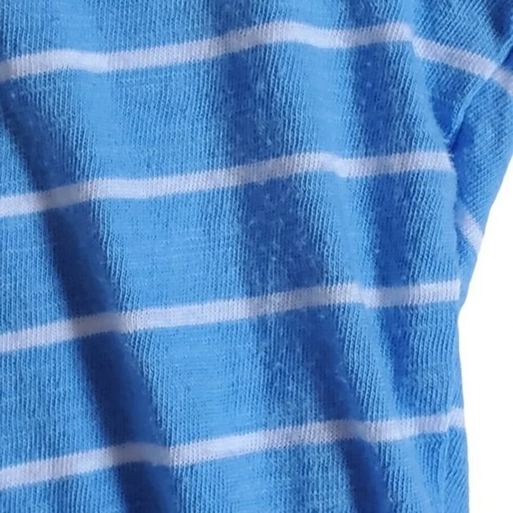 Nike The Athletic Dept blue white striped short sleeve crew neck t shirt sz M